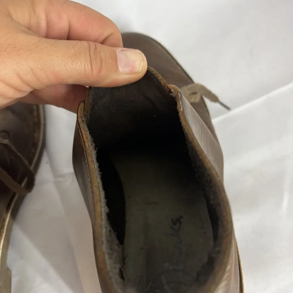 Clarks Bushacre Men’s Size 9M Brown Leather Classic Outdoor Desert Boots Shoes